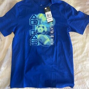 Adidas Boys Blue Soccer/Football/Baseball/Basketball Sports Te, NWT M (10-12)